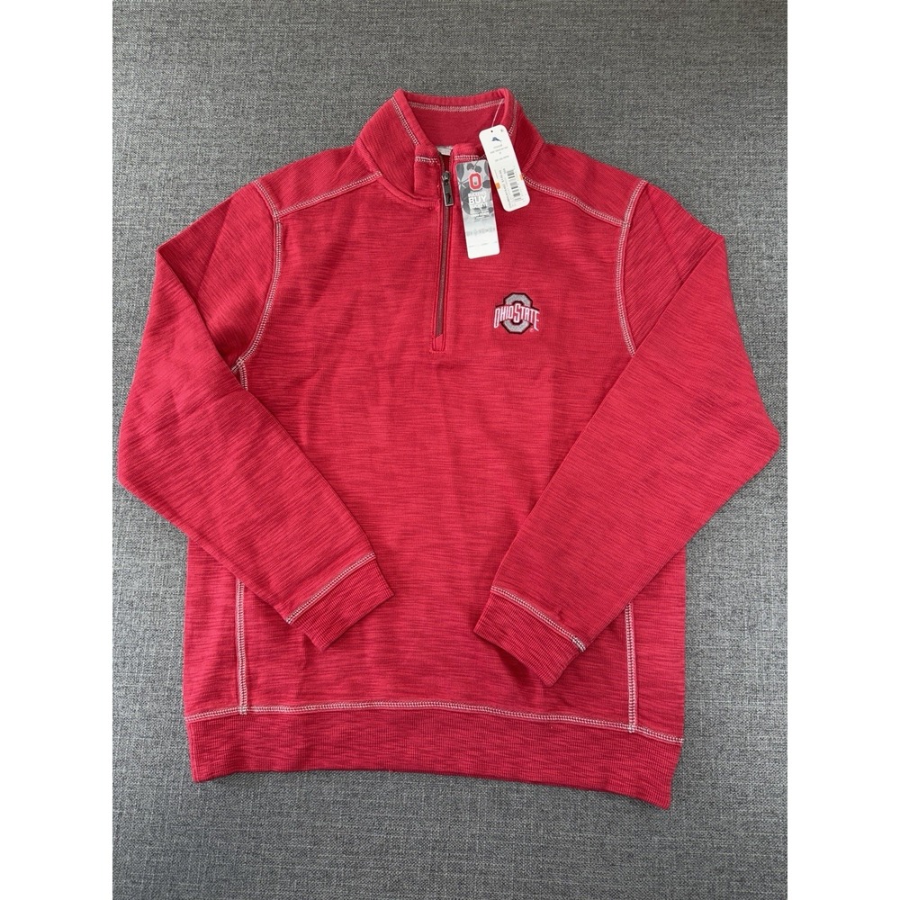 Tommy Bahama Ohio State Buckeyes Tobago Bay 1/2 Zip Pullover Men's S NWT‎